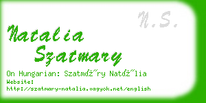 natalia szatmary business card